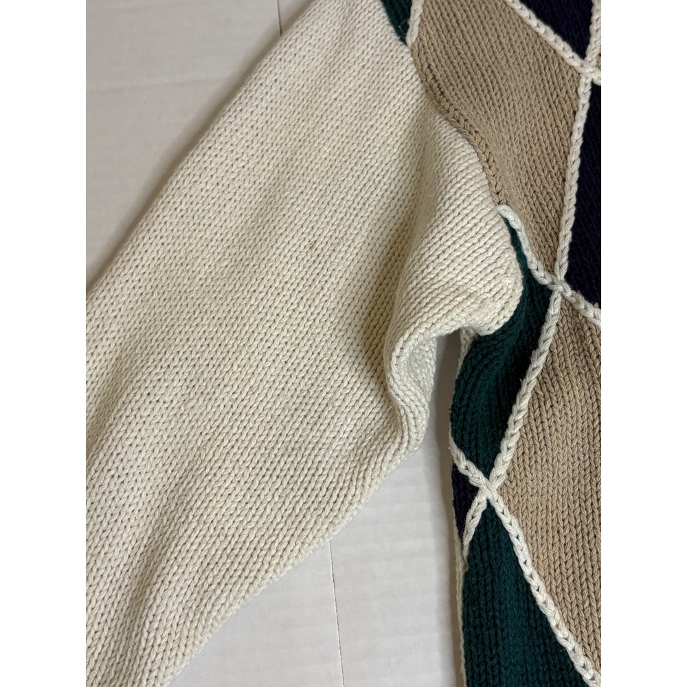 Westport Ltd Vintage Argyle Knit Cardigan Sweater Oversized Cottagecore - Picture 6 of 8